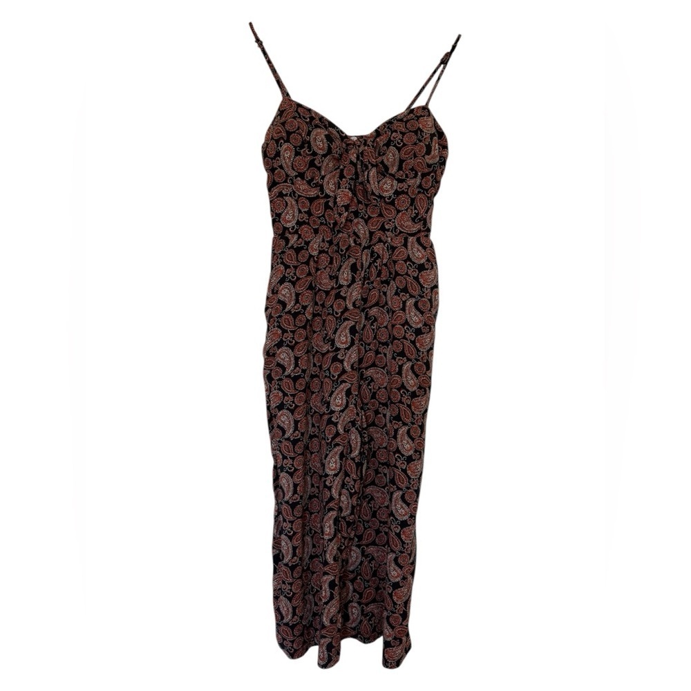 A U W Paisley Print jumpsuit romper wide Leg sz. M